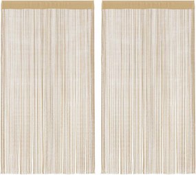 vidaXL 2 db bézs zsinórfüggöny 140 x 250 cm