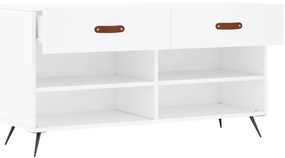fehér szerelt fa cipőpolc 102x35x55 cm