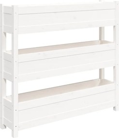 vidaXL fehér tömör fenyőfa növénytartó 112 x 25 x 104,5 cm