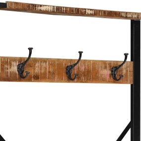 tömör újrahasznosított fa ruhatartó állvány 80x40x190 cm