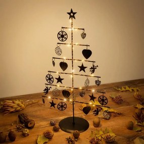 Dekoratív karácsonyfa 25 LED meleg fehér - fekete