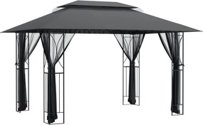 vidaXL antracitszürke acélpavilon oldalfalakkal 400 x 300 x 270 cm