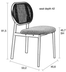 Szürke rattan étkezőszék Spike - Zuiver