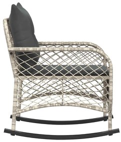 szürke polyrattan kerti hintaszék párnákkal