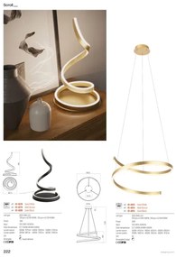 Redo 01-4014 - LED dimmelhető kábelen függesztett csillár SCROLL LED/38W/230V arany