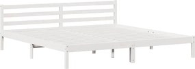 vidaXL Ágykeret Fehér 215,5 x 185,5 x 69,5 cm Tömör fenyőfa
