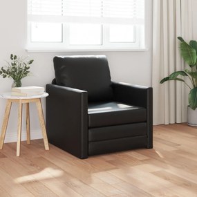 vidaXL Floor Sofa Bed 2-in-1 Fekete 74x77x81 cm Műbőr