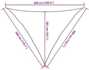 terrakotta színű HDPE napvitorla 160 g/m² 3 x 3 x 4,2 m