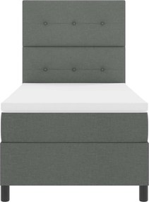 vidaXL Boxrugós ágy matracmal leddel Sötétszürke 80 x 200 cm szövet