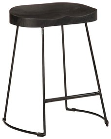 bárszékek 2 db Fekete 46x38x52 cm tömör fa Mango