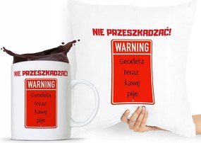 Párna Bögre Szett Földmérőnek Ajándék fényképes nyomattal