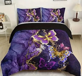 Ágyneműhuzat Divatos Pillangó és Virág motívum mikroszálas 240x220cm , 2 50x72