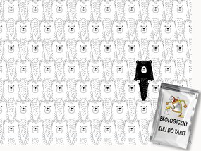 Fotótapéta Flizelina Gyerekek Mackók Fekete Fehér 150x105 ragasztó