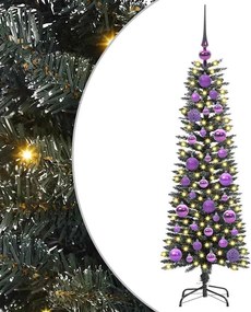vidaXL Mű karácsonyfa 150 LED-del Zöld 120 cm PVC és Műanyag és Acél