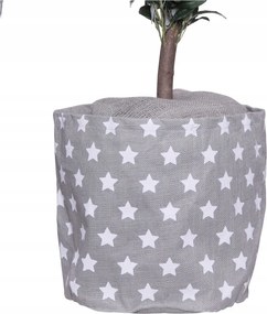 Juta virágtartó fedél, juta virágtartó Csillagok 22,5 x ⌀27,5 cm szürke