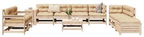 vidaXL 11 részes tömör fenyőfa kerti kanapészett