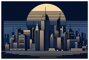 Kép – Geometrikus város (90x60 cm)