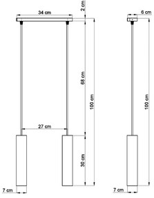 Fadre beton függőlámpa, hosszúság 34 cm - Sollux