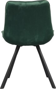 Étkezőszék, sötétzöld Velvet szövet/fekete, SAMIRA