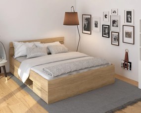 Ágykeret, 160x200, sonoma tölgyfa, MICHIGAN NEW