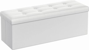 Stílusos tároló puff 107x38x38cm, tárolóval, fehér