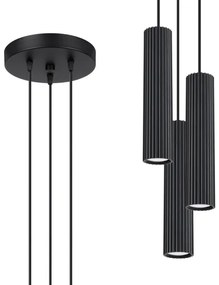 Sollux SL.1576 - Csillár zsinóron KARBON 3xGU10/10W/230V fekete