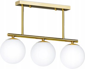 Arany Led Függő Mennyezeti Lámpa 3X G9 Csillár Fehér Üveggömbök Nappali