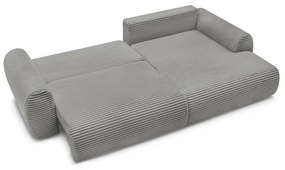 Sötétszürke kordbársony kinyitható sarokkanapé (jobb oldali) Lucien – Bobochic Paris