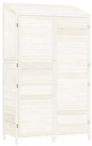 fehér tömör fenyőfa kerti fészer 102x52x174,5 cm