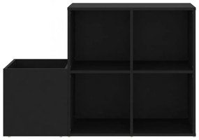 fekete szerelt fa előszobai cipősszekrény 105 x 35,5 x 70 cm