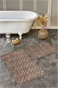 Barna bársony fürdőszobai kilépő szett 2 db-os 60x100 cm – Mila Home