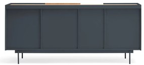 Antracitszürke-natúr színű alacsony komód tölgyfa dekorral 180x78 cm Otto – Teulat