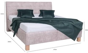 Kárpitozott ágy matraccal és beépített tárolóval VIOLET 160x200 cm bézs