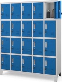ROBERT fém öltözőszekrény 1360 x 1720 x 450 mm, szürke-kék