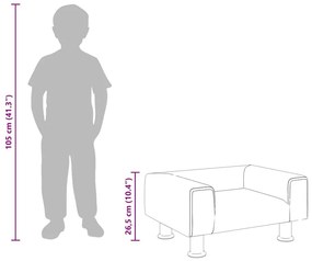 fekete bársony gyerekkanapé 50 x 45 x 26,5 cm