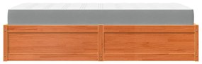 viaszbarna tömör fenyőfa ágy matraccal 100 x 200 cm