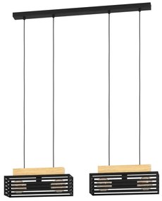 Eglo 390164 - Csillár zsinóron CIDRAZ 4xE27/40W/230V fekete/barna