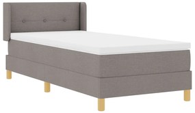 Boxspringágy matraccal, taupe színben, 90 x 200 cm, szövet
