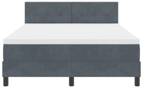 Boxspring Ágy Matraccal Sötétszürke 140x190 cm Bársonyos
