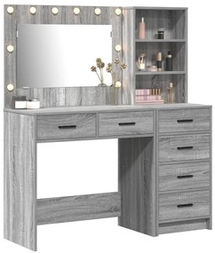 Öltözködőasztal Világosszürke 78.5 x 41 x 135 cm Faanyag