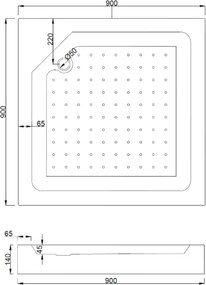Mexen Rio 90 x 90 cm-es négyzet alakú zuhanykabin, fekete csíkok, fekete + zuhanytálca, fehér - 860-090-090-70-20-4510