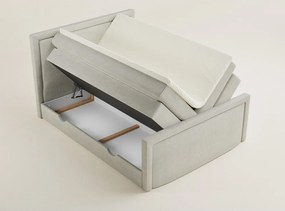 Krémszínű ágyneműtartós boxspring ágy 200x200 cm Fresco – Maison de Rêve