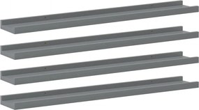 vidaXL 4 db szürke fali polc 80 x 9 x 3 cm