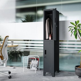 Szociális öltözőszekrény antracit BARTEK 1 Plus 292 x 1720 x 450 mm