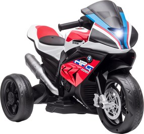 HOMCOM Gyerek Elektromos Motorkerékpár - 6V Elektromos Jármű Gyerekeknek Ülőmotor 3 Zenei Móddal 2,5 km/h - 18 hónapos kortól PP Fém Piros 82,5 x 42 x