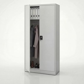 Zárható takarítószekrény szürke DAWID 900 x 1850 x 450 mm