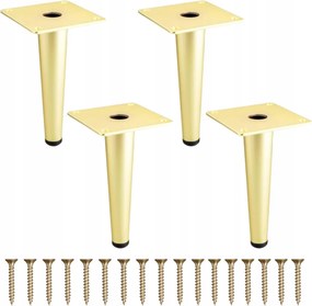 Bútorlábak Fém arany matt Loft 4 Db Láb Gombostű L-150 Csavarok