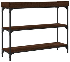 barna tölgyszínű tálalóasztal polcokkal 100 x 30 x 80 cm