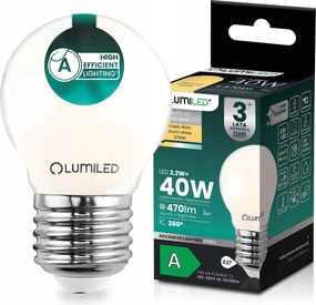 Led Izzó E27 Filament Class A 2,2W 470LM 40W 2700K 360° Golyó