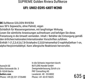 SUPREME szójaviasz illatgyertya Golden Riviera 635 g